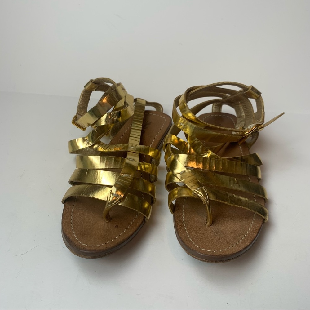 Miu Miu Gold Metallic Gladiator Sandals Size 6 - Picture 8 of 16